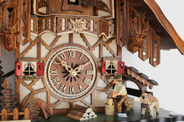 Cuckoo Clock Black Forest Quartz Battery Operated German Wood With Music 2