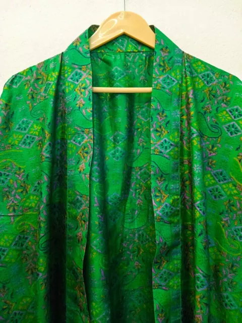 PURE SILK KIMONO Long Robes Gown Woman Silk Robe Kimonos Night Gowns ...