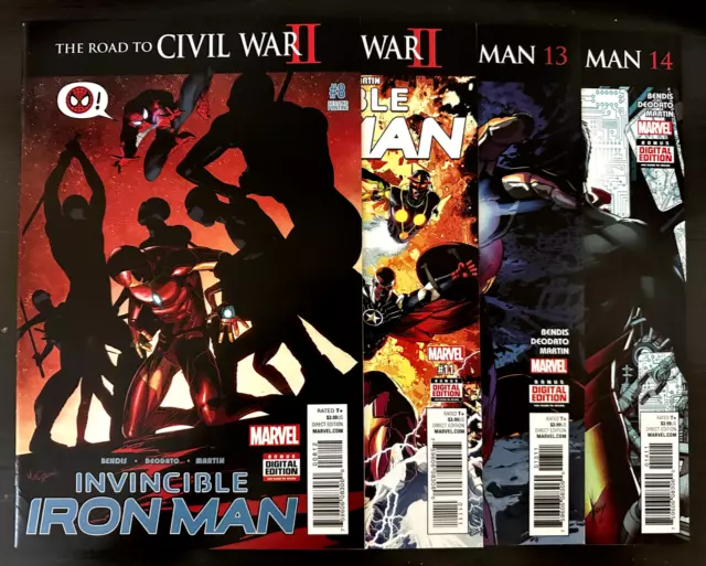 Invincible Iron Man #8 (2nd ptg) - 11 - 13 - 14 Civil War II (Marvel 2016) NM-