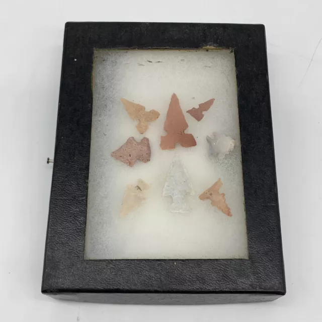 Real ATQ Prehistoric Texas Native American Toyah Bird Point Arrowhead Set of 8