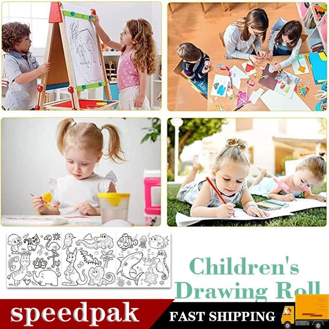 Rollo de dibujo para niños hágalo usted mismo papel de relleno de color pegajoso X 1/4] Lote temprano L9N2 V4