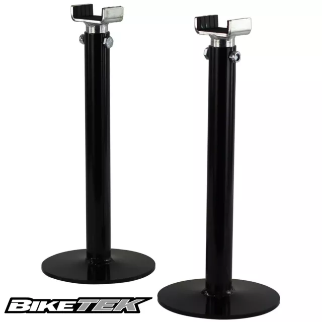 Motorcycle Axle Swing Arm Stand Storage Stands Pair Height Adjustable Biketek