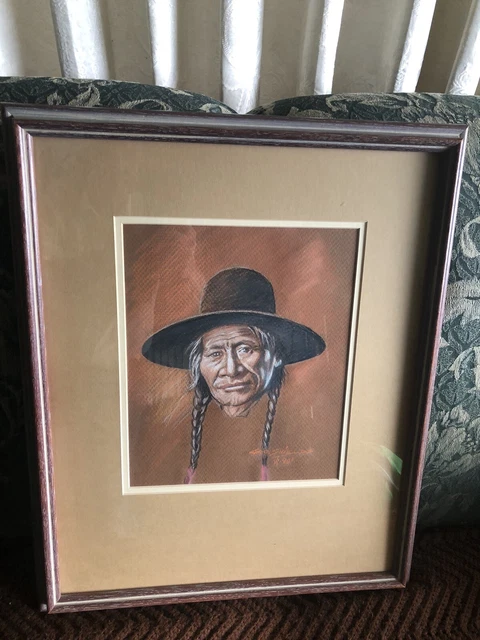 Original PastelPainting by George Shields Jr. 1990 (Old Man)