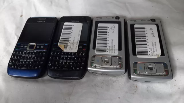 4x Job Lot Untested Mobiles Phones 2x E63, 2x N95 For Spare Parts