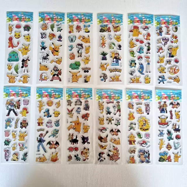 Pokemon 3D Puffy Stickers for Kids Party Bags Reward Scrapbook