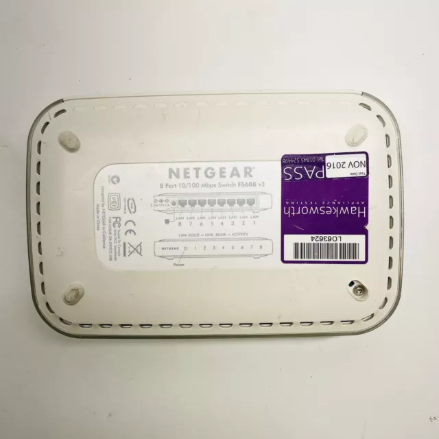 Netgear FS608 v3 Switch Job Lot 8 Port 10/100 Mbps Clearance Business Ethernet 3