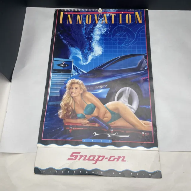 Vintage 1993 SNAP-ON TOOLS Collectors Edition Pinup Girl Swimsuit Calendar 21”