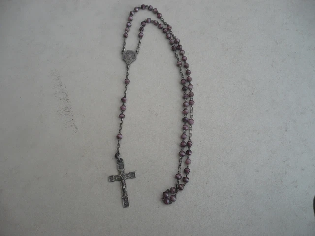 Rosaire et porte-chapelet en filigrane d'argent (2