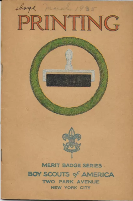1935 Printing Tan Merit Badge Pamphlet Boy Scouts of America BSA Book