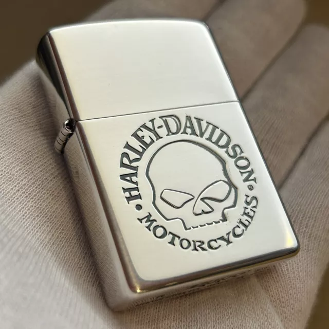 Zippo Harley Davidson Japan Limited Skull Logo  Etching Silver Plating HDP-44