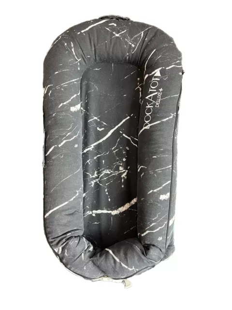 DockATot Deluxe+Plus Black Marble Baby Infant Lounger Pillow Cushion Baby Dock