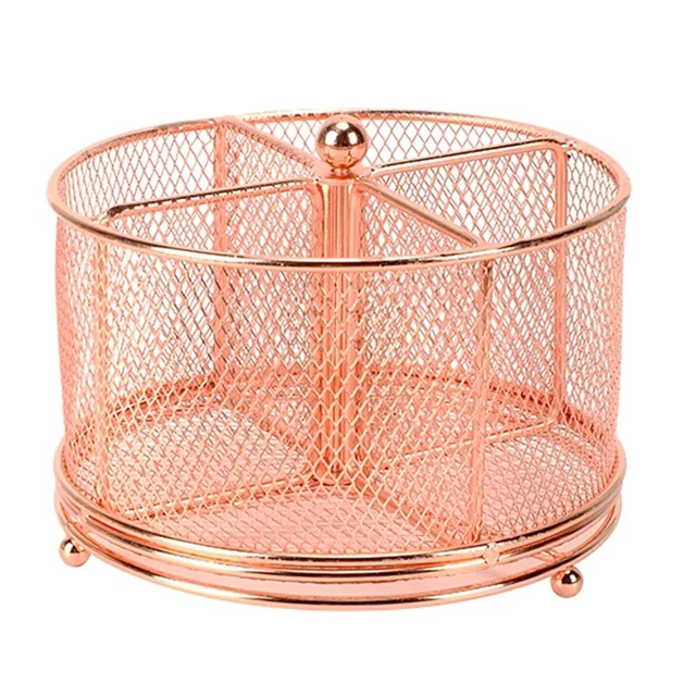 Doafoce Porte-Ustensiles De Cuisine Rotatif 360° En Acier Inoxydable Et Bambou - 13,5×13,5×18,6cm