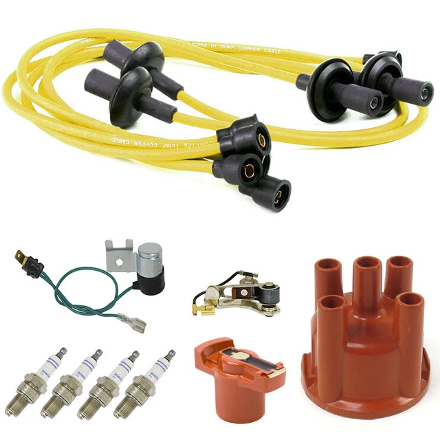 VW BUG 009 Distributor Tune Up Kit, Cap Rotor Points Condenser Yellow