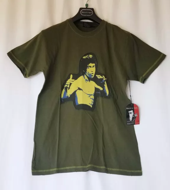 BRUCE LEE Authentic Brand Green T-Shirt Mens Medium Enter of the Dragon New