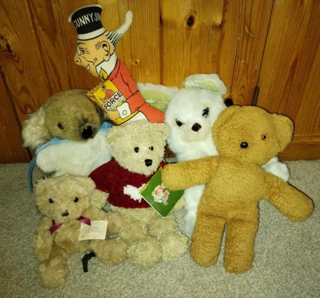 Vintage Teddy Toy Bundle Inc Russ Berrie  Golden Bear Puppet Chad Valley Harrods