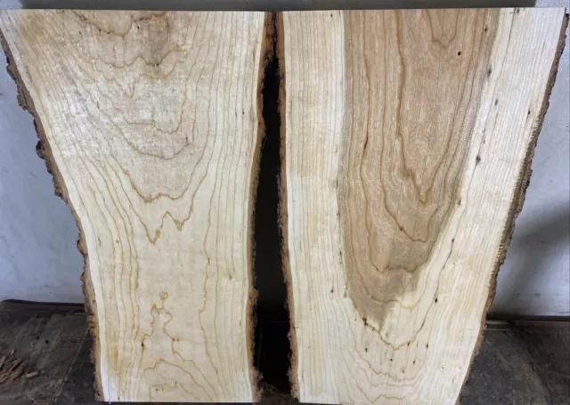 (2) live edge black Cherry Boards Kiln dried and planed 1.25”x8-11”x21”