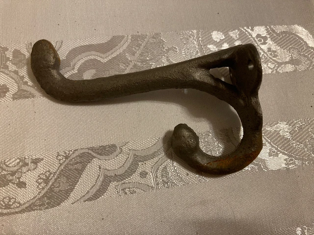 2 Vintage Cast Iron Double Acorn Finial Schoolhouse Coat Hat Hooks 2