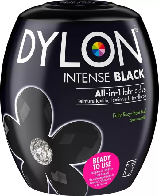 DYLON Washing Machine Dye Pod Clothes Intense Black Soft Furnishings UK NEW