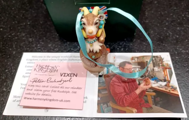 Harmony Kingdom "Vixen" Santa's Reindeer UK Made Figurine -  NIB