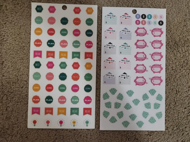 Planner Label To Do Stickers payday work bills Stop Think School Money Budget