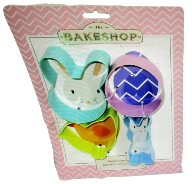 EASTER COOKIE CUTTERS ~ BY THE BAKESHOP  ~Set of 4 -Bunny/Egg/Chick/Bunny Face