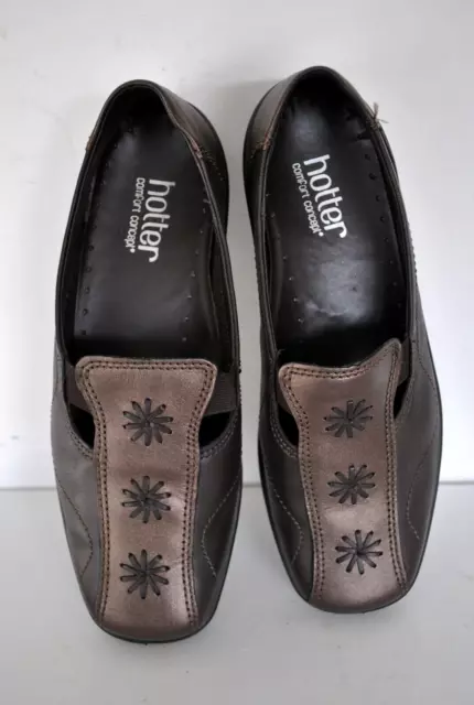 BROWN LEATHER SLIP on comfort women CALYPSO pumps shoes loafers size 6 ...