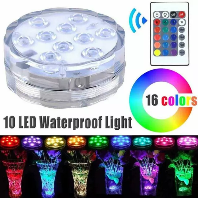 10 LED Submersible Light Waterproof Aquarium Diving Light Fish Tank Decor Lamp