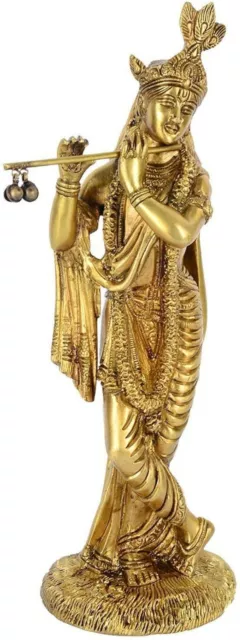 Whitewhale Brass Hindu God Lord Krishna Bhagwan Lord Krishna Idol Statue Murti