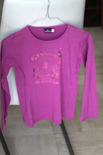 t-shirt 10 ans - 140 cm - SERGENT MAJOR - rose lilas manches longues - état neuf