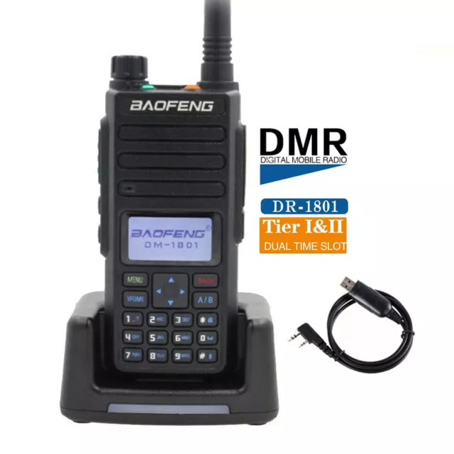 Baofeng DM-1801 DR-1801UV DMR Digital Radio Dual Band Tier 1+2 Dual Time Slot