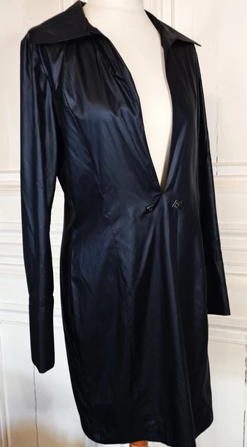 Robe Chic Satinée Made In Italy – Taille 38/40 – Bleu – Neuf Sans étiquette