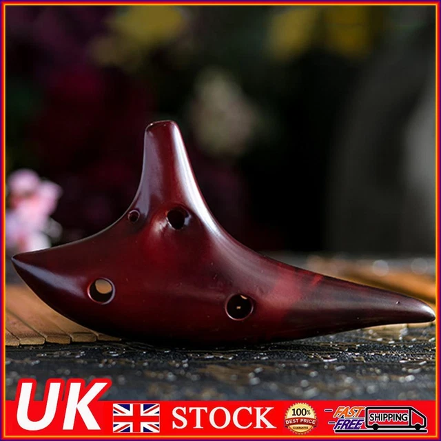 12 Hole Smokey Fired Alto C Tone Ocarinas with Protective Bag (Light Brown)