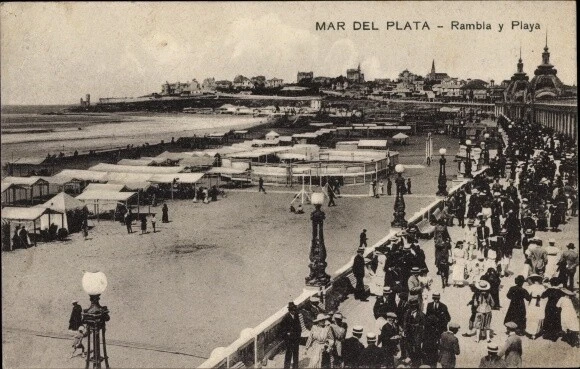 Ak Mar del Plata Argentinien, Rambla y Playa - 3948540