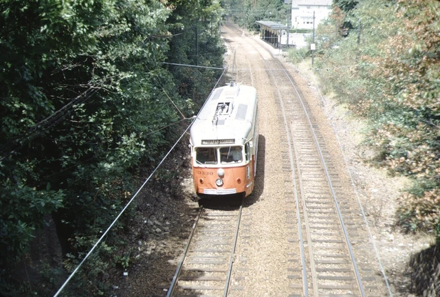 MBTA PCC Trolley Streetcar Kodachrome original Kodak Slide