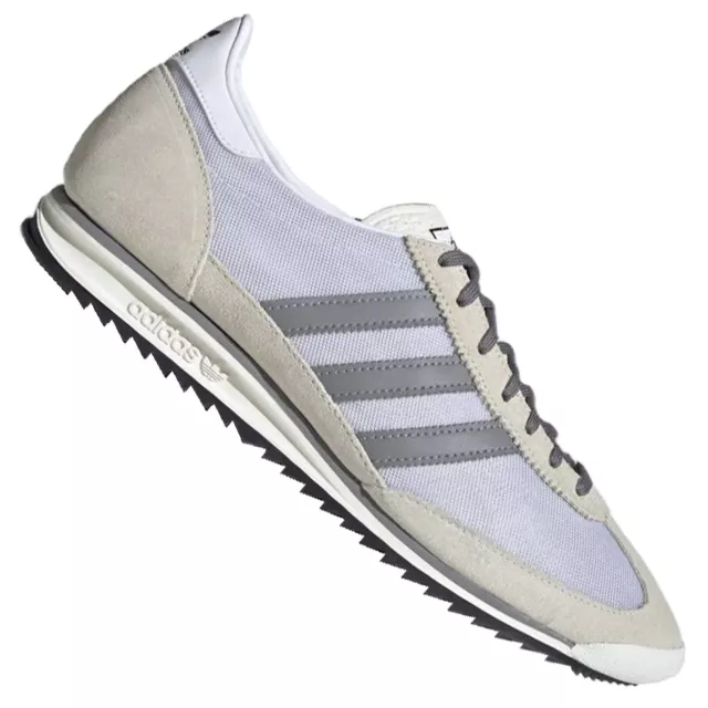 Adidas Sl 72 Unisexe Rétro Baskets en Cuir Vintage Spécial FV9785 Blanc Gris