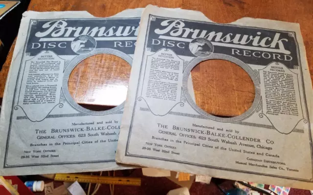 78RPM 2 0 10" Brunswick Original Record Sleeve Sleeves, see pixs