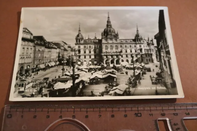 tolle alte Karte - Graz - Hauptplatz mit Rathaus  30-40er Jahre ??
