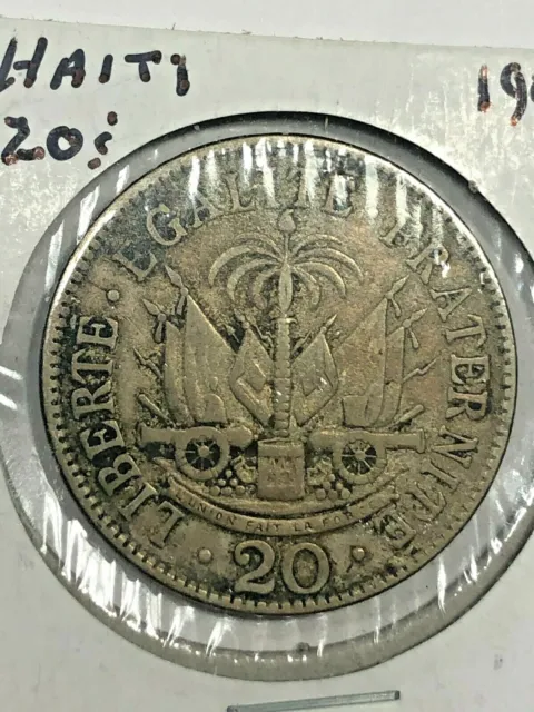 1907 Haiti 20 Centimes Foreign Coin #0769