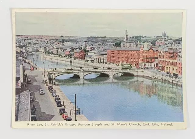 River Lee St Patricks Bridge Shandon Steeple & St Marys Church Ireland Postcard