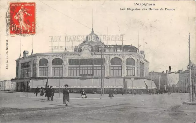 CPA 66 PERPIGNAN LES MAGASINS DES DAMES DE FRANCE (cliché pas courant éditeur L.