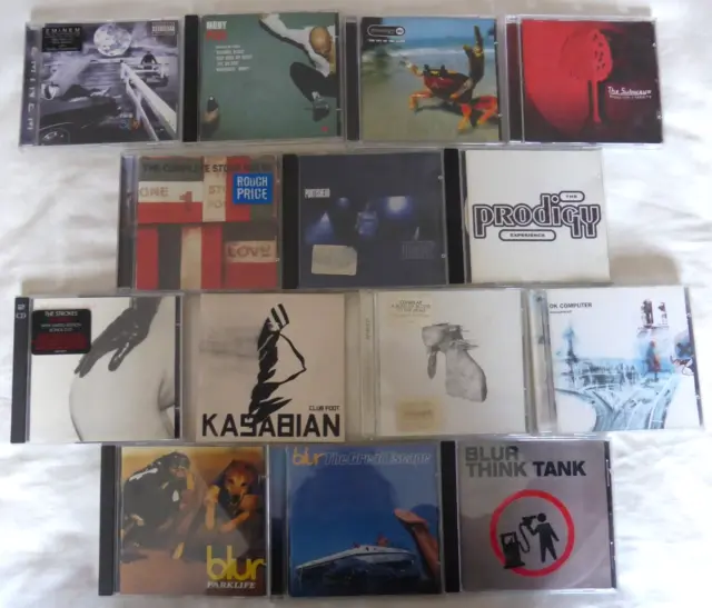 Lot:INDIE/ALT ROCK- 13 x CD: BLUR/MOBY/PRODIGY/EMINEM/PORTISHEAD/STROKES/COLDPLY