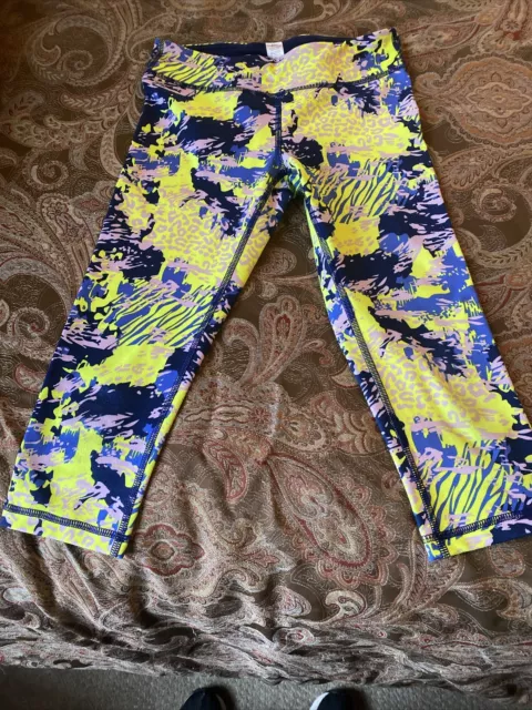 Ivivva By Lululemon Girl's Rhythmic Multicolor Neon Yellow Crop! (Size 12)