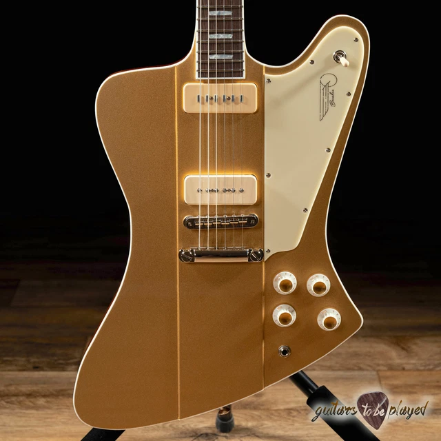 Kauer Banshee Acajou Guitare Avec / Lollar Agrafe & Wolfetone P-90s – Doré Haut 2