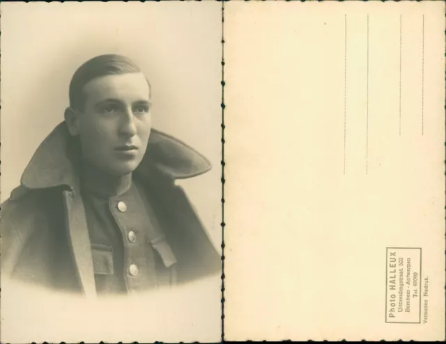 WW1 Belgian Army Soldier Studio Photo Halleux of Antwerp