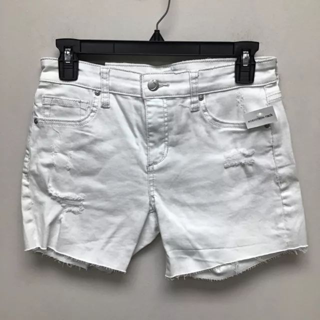 Joes Jeans Womens Jean Shorts White Stretch Cut Off Mid Rise 25 New