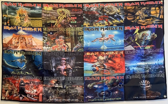 IRON MAIDEN ALBUM COVER HISTORY FLAG / WALL ART – 5x3 FOOT - FESTIVALS ...