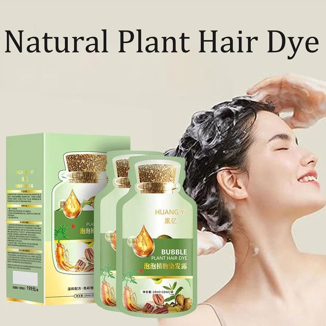 Tinte para el cabello de plantas naturales a base botánica para color de cabello gris tinte de burbujas