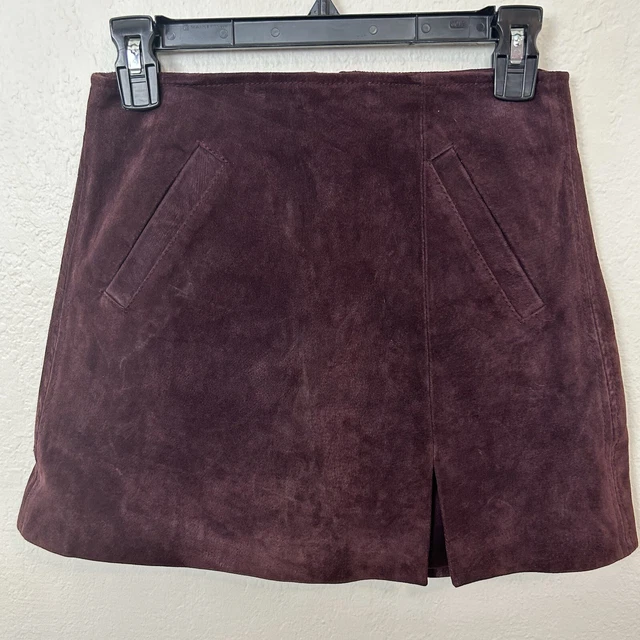 BLANK NYC Women’s Skirt Size 25 Real Suede Leather Mini Purple Ladies