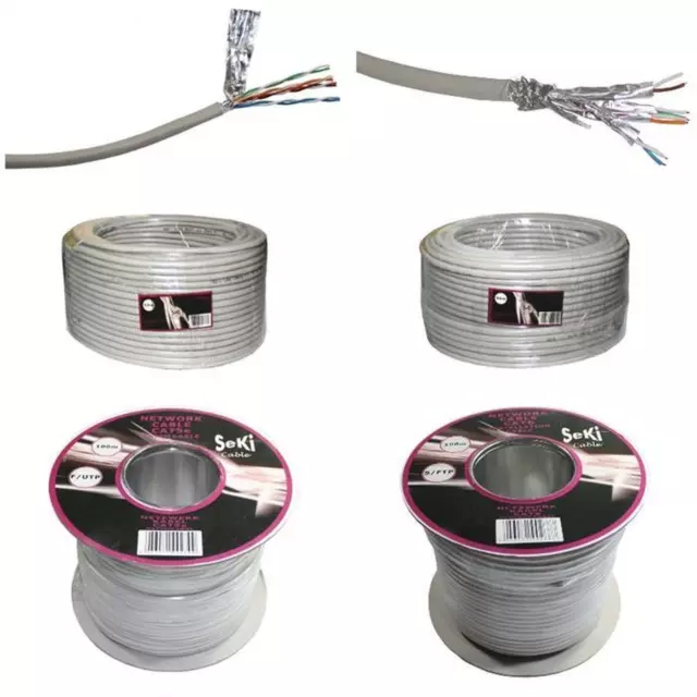 50-100m Netzwerkkabel CAT5e CAT6 LAN Ethernet Patchkabel Verlegekabel