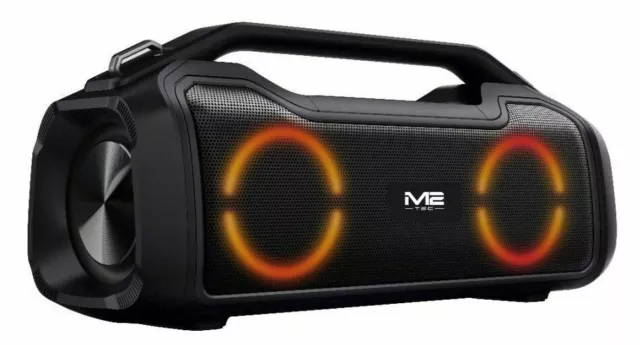 Boombox Tragbare Musikbox Party Bass LED BT Subwoofer Spritzwasserschutz MP3 SD
